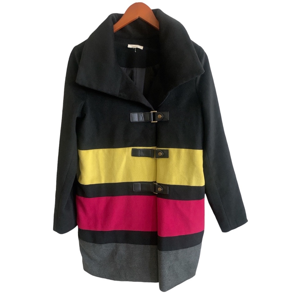 Adorable Color Block Trench Coat